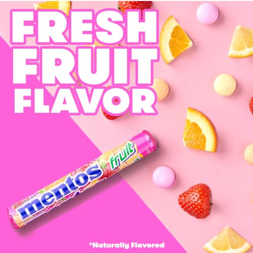 Image of Mentos Chewy Mint Candy Roll, Fruit Mint Candies, 14 Pieces Per Roll, 15 Count Party Pack