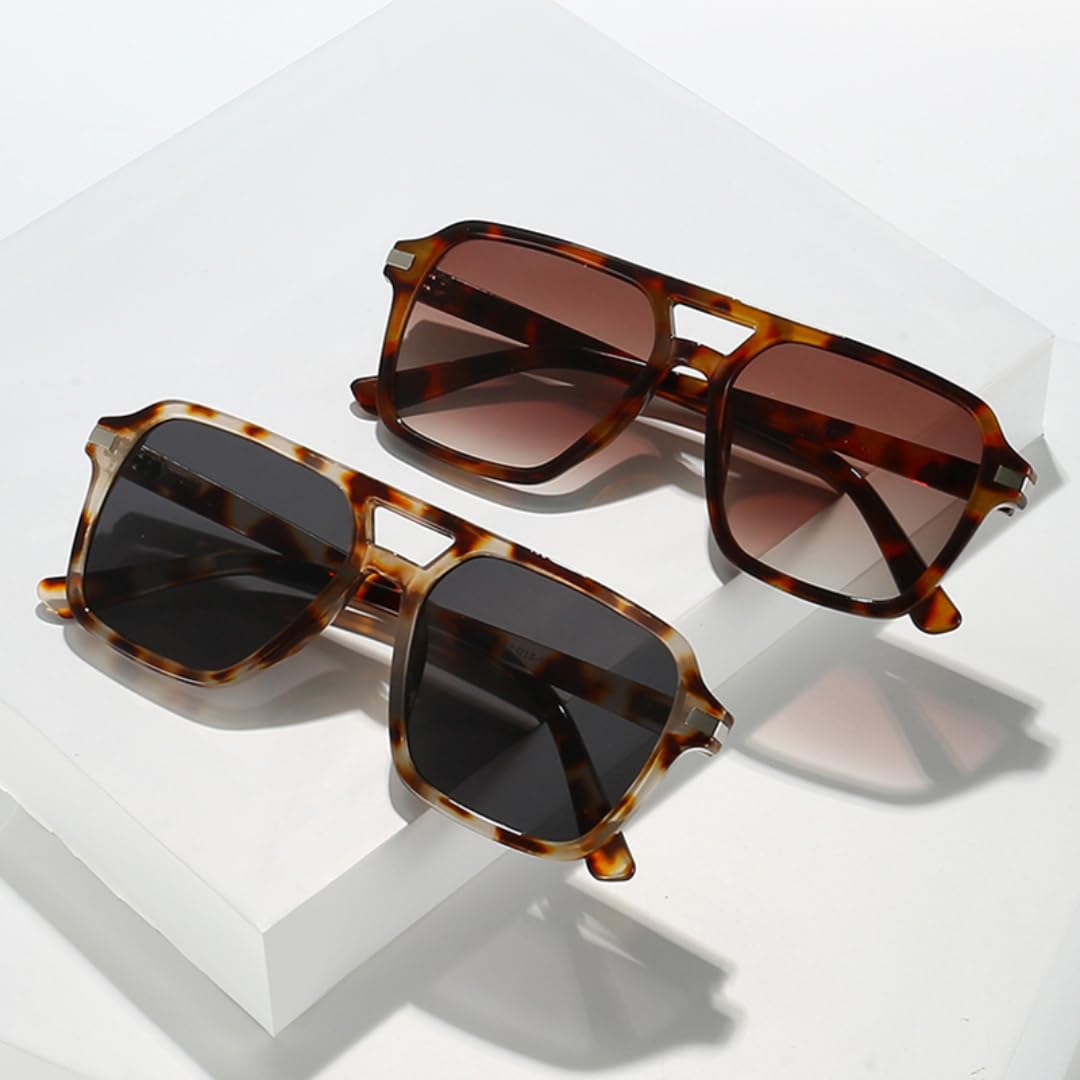 Gafas de sol de gran tamaño de lujo para mujeres y hombres, estilo vintage punk, montura ancha, doble puente