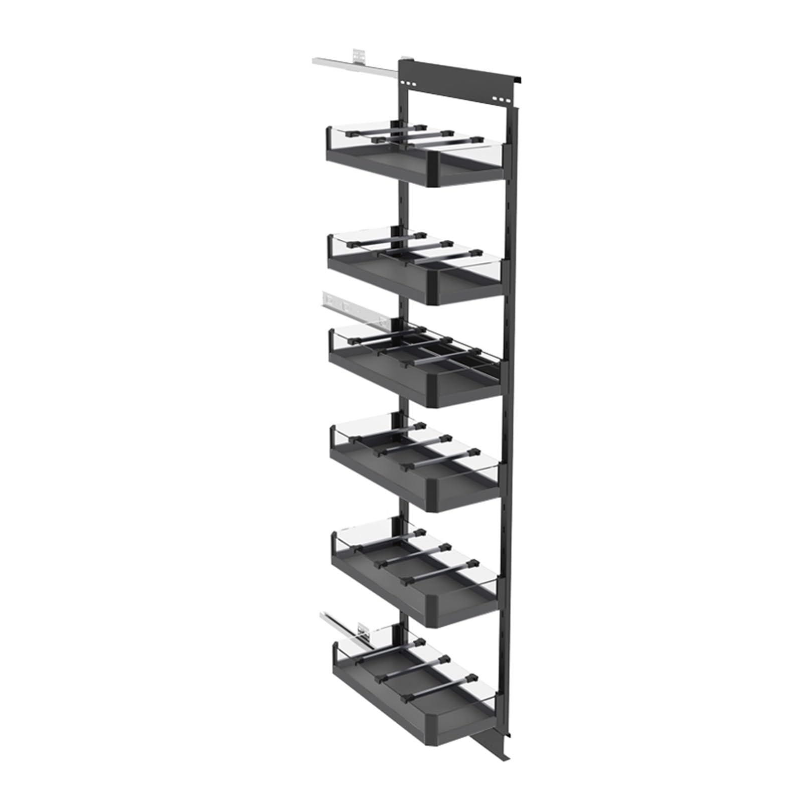 OLSKFUH Soft-Sliding Rail Pull-Out Basket,Cabinet Pullout Drawer Organizer,High Cabinet Storage Rack With Separator Strips,For Narrow And High Gaps,114x370x6tier
