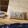 VHC Brands My Country USA Pillow 7×13 Cotton Pillow with Polyester Pillow Fill Decorative Throw Pillow My Country Collection Rectangle 7×13 Khaki