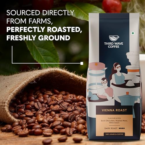 Image of THIRD WAVE COFFEE | Vienna Roast | 100% Arabica | Dark Roast | Channi | Coarse Grind | 250 grams | Pouch