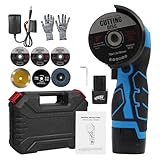 KKnoon コードレスアングルグラインダー 7000RPM 電動研削ツールミニグラインダー 2 個 16.8V 2000mAh バッテリーと研磨ディスク付き研磨レンガ木石鋼の切断用