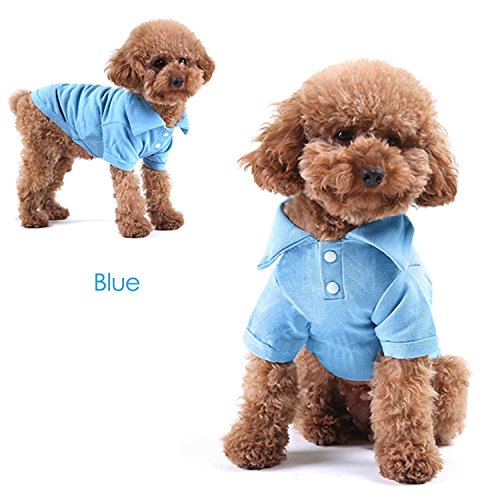 Kingmas 4 Pieces Dog T-Shirt, Breathable Pet Shirts, Puppy Sweatshirt Dog Clothes Outfit Apparel Coats (Blue, Green, Red, Orange) - Medium #TOP4