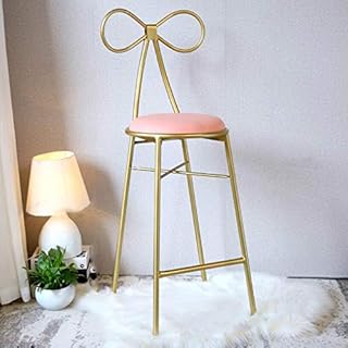 XGQ Taburete de Ocio nórdico de Moda Asiento de Fiesta de Comedor Moderno con Silla de Respaldo en Forma de Arco (Asiento Blanco Alto 75cm) (Color : Pink Seat High 75cm)