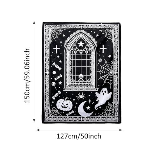 50x59 Inch Gothic Lace Coloring Blanket Halloween Art for Adults Decor,A - image 2