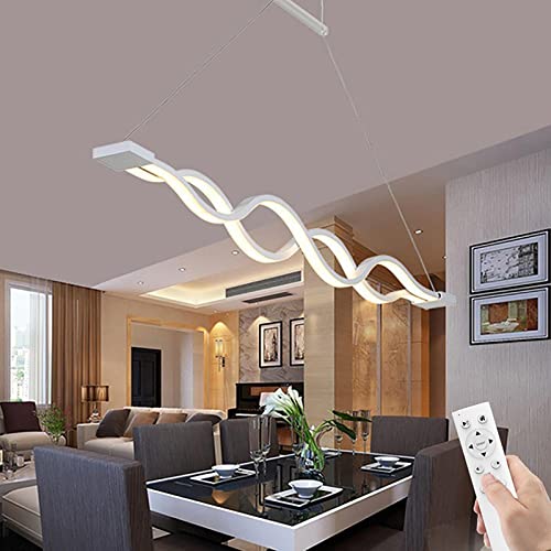 Lustre LED contemporain pour îlot de cuisine moderne et dîners conviviaux au salon