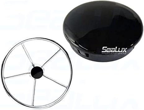 SeaLux Marine Boat Black 2-5/8 INCH Plastic Boat Center Steering Wheel Cap for Boat Destroyer Steel Wheels