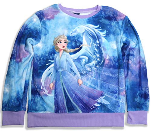 Pull Elsa Reine des Neiges à manches longues, cadeau d'anniversaire fille bleu