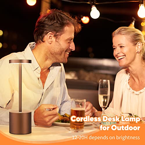 Cordless Table Lamps For Bedrooms Set Of 2, 5000Mah Rechargeable Battery Operated Small Table Lamp With Stepless Dimming, Metal Led Desk Lamp For Indoor, Outdoor, Restaurant, Living Room (Coffee) #TOP4