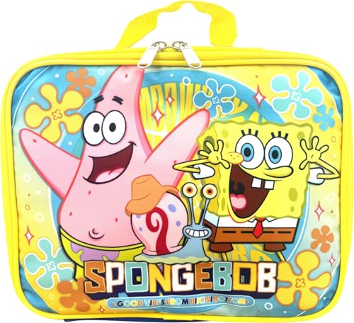 Ruz SpongeBob SquarePants Lunch Bag with Patrick &ndash; Insulated Kids Lunch Tote &ndash; Durable & Easy-Clean &ndash; School or Travel