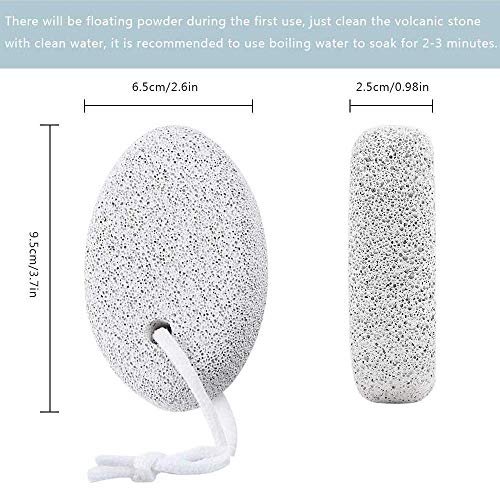 Image of Pumice Stone 2 Pcs, Natural Lave Pumice Stone for Feet /Hand, Small Callus Remover /Foot Scrubber Stone for Men /Women - Multicolor (owal)