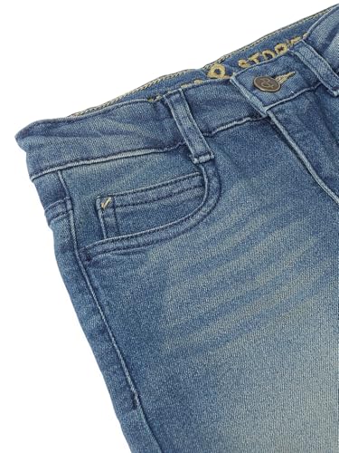 Image of Tales & Stories Boys Slim Fit Denim Jeans | 5-Pocket Stylish Mid-Rise Pants| Durable Cotton Denim Lycra with Button Closure | Casual Wear