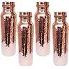Pure koperen waterfles voor ayurvedische gezondheidsvoordelen (gewrichtsvrij en lekbestendig) Set van 4 stuks 600 ML