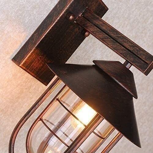 Aplique de pared vintage industrial de metal retro color bronce rojo 4