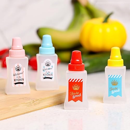 Miniatura 2 de 8 botellas exprimibles de salsa de tomate de 0.85 onzas  0.8 fl oz de miel y mostaza, aderezo de ensalada, salsa de soja, contenedor de salsa de