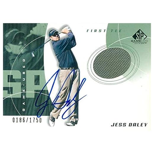 Jess Daley autographed player worn shirt patch golf card (PGA, Northwestern) 2002 Upper Deck SP Game Used #65 LE 186/1750 - Autographed Game Used Items