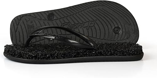 Miniatura 6 de CLEANUP Chanclas Flat Essence Black Exfoliante, masajista y relajante Sandalias de tanga cómodas y ligeras Fibras 100% veganas reciclables