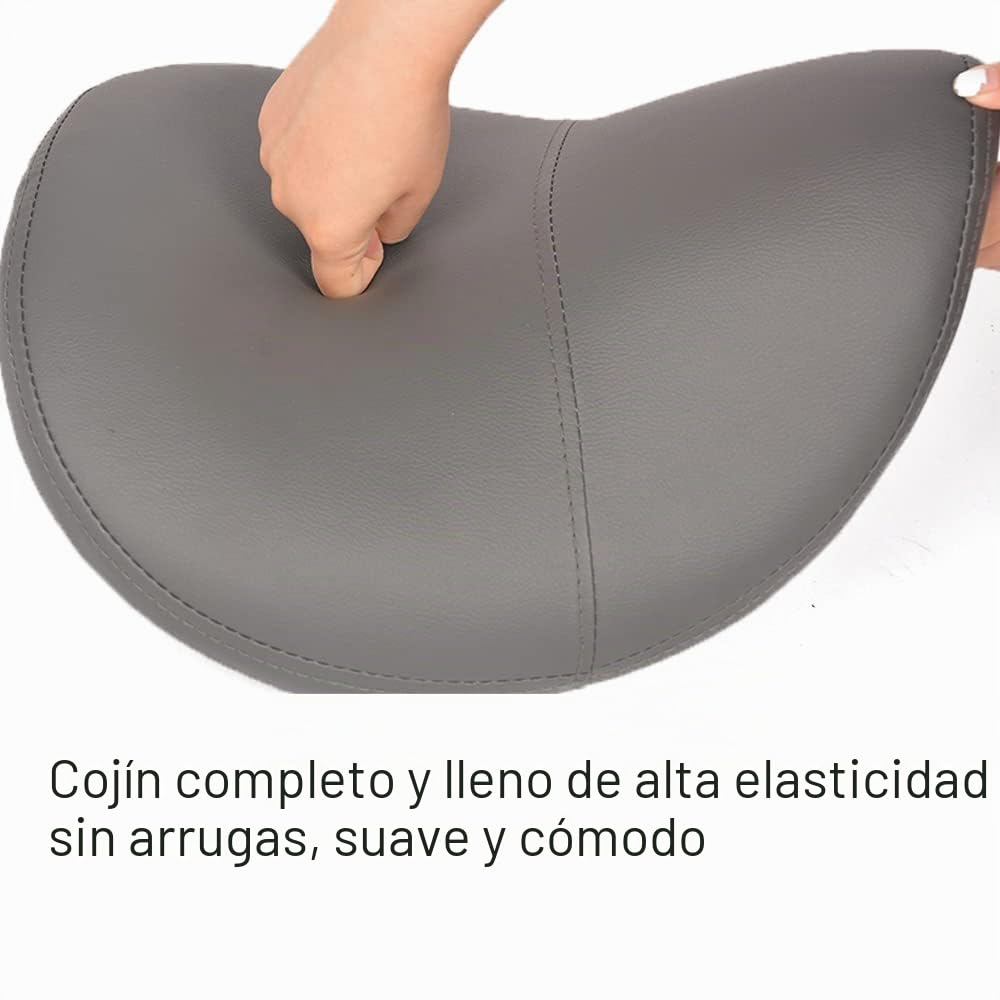 Mingone Taburete de Sillín Ergonómico con Ruedas Taburete de Trabajo Ajustable en Altura Silla de Montar Giratorio 360° para Estudio Oficina, Gris | Asiento acolchado de PU taburete ergonómico, altura ajustable 49,5-65 cm, para salón de belleza, masaje, o