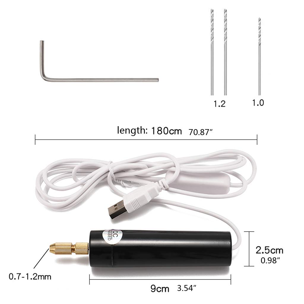 Mini Elettrico Trapano Manuale 5V USB per Gioielli Artigianato Legno Kit Utensili