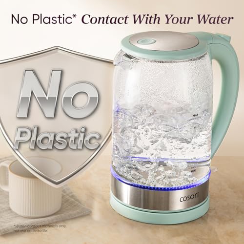 Image of Cosori Electric Kettle, No Plastic Contact with Water, 1.7L, Green