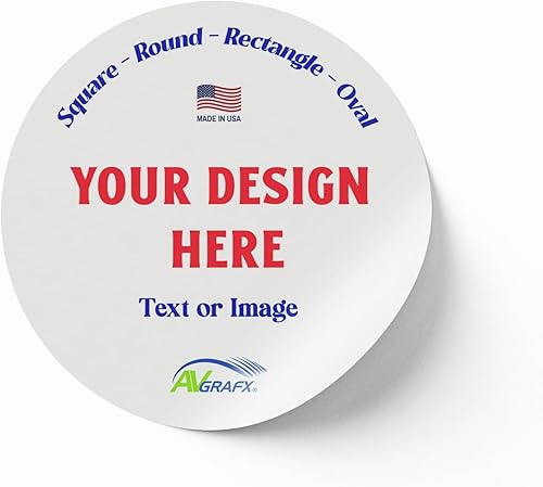 Miniatura 24 de avgrafx 1.5 Inches Custom Sticker Personalized Labels Waterproof Dishwasher Safe Made USA, Custom Labels Business or Image Personalize Your Business