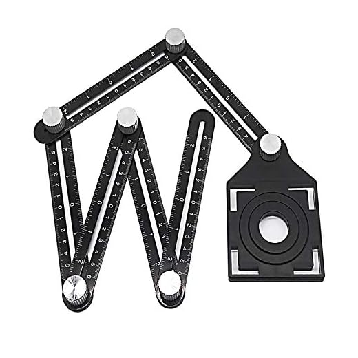 iPobie Regla de ángulo múltiple, Regla de Medición Herramienta de Plantilla, Plegable Multi Angulo Regla de Medidas para Artesano, Constructor, Carpintero, Arquitecto