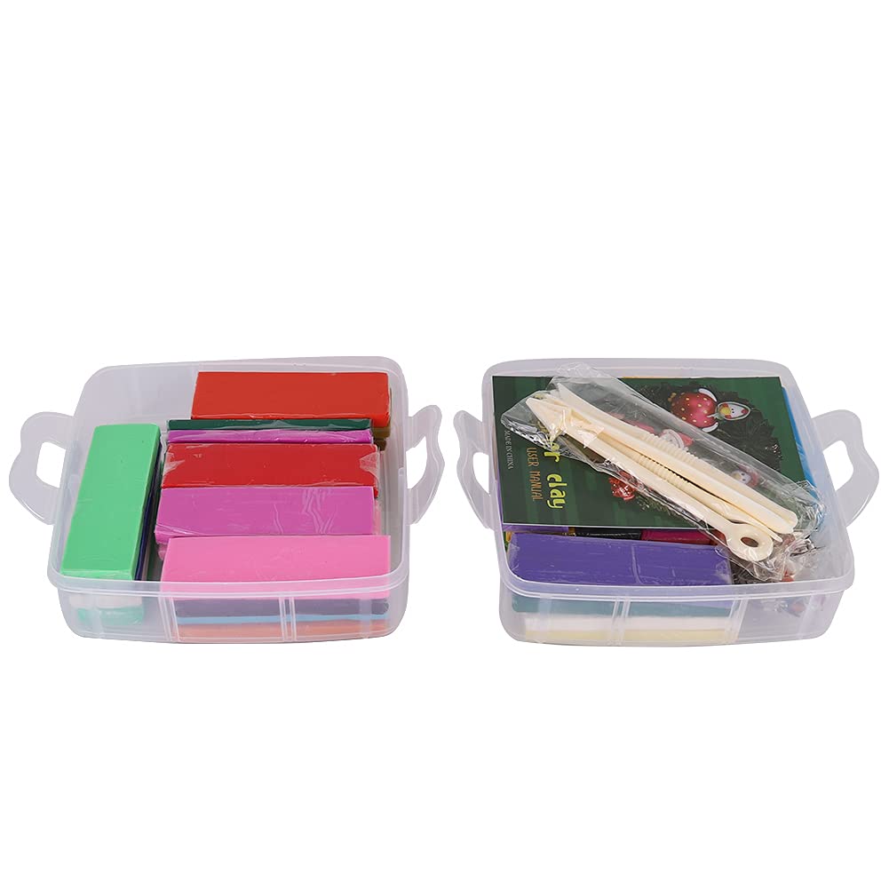 Weiches Polymer-Ton-Set, Modelliermasse für Kinder, ungiftiger farbiger Ton mit glatter Textur für DIY‑Bastelarbeiten und Skulpturen, pädagogisches Kreativspielzeug mit (50 Farben, 20 g Karton +