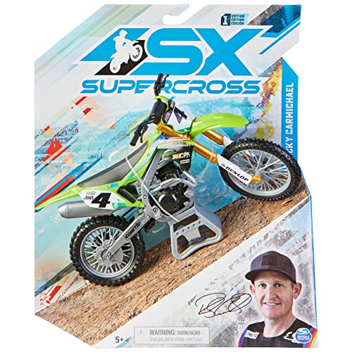 Supercross, Authentic Ricky Carmichael 1:10 Scale Collector Die-Cast Toy Motorcycle Replica with Display Stand, for Collectors and Kids Age 5 and Up - Image 3