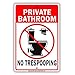 Private Bathroom Restroom No Trespooping Funny Metal Sign 8