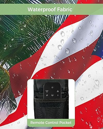 Outdoor TV Cover - Summer Beach Puerto Rico Flag Waterproof and Weatherproof 70