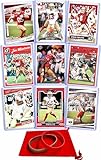 San Francisco 49ers Cards: Brock Purdy, Christian McCaffrey, Deebo Samuel, George Kittle, Brandon Aiyuk, Nick Bosa, Steve Young, Joe Montana, Jerry Rice ASSORTED Football Stars & GOATs Trading Card & Wristbands Gift Pack