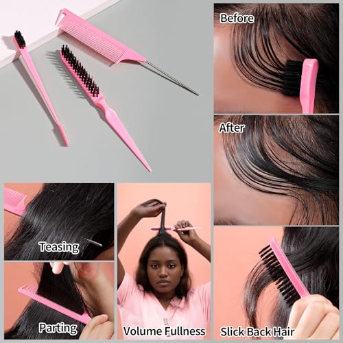 hair wax stick amp slick back hair brush for tame flyaways frizz sleek ponytail buns  pomadebalmgel stick for woman styling accessories for girls kids