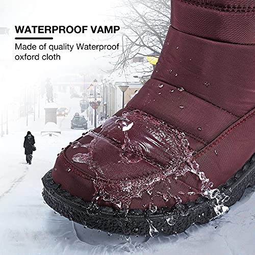 Womens Winter Snow Boots With Warm Lining Comfortable Non Slip Ankle Booties Outdoor Waterproof Hiking Walking Platform Shoes #TOP3
