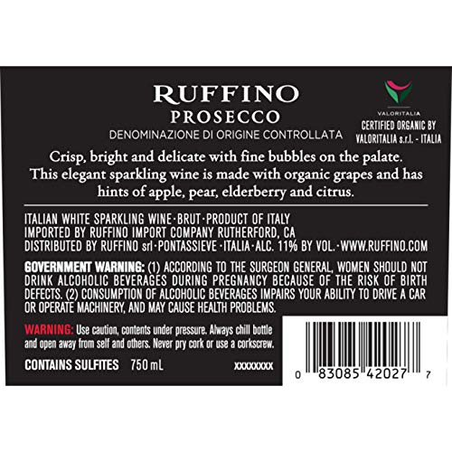 Ruffino 0083085420277 Prosecco Doc Made With Organic Grapes thumb #11