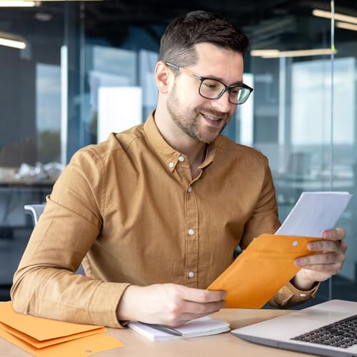 Teling 50 peças, 12,7 x 19 cm, envelopes Manilla, fecho Kraft Catálogo com fecho para armazenar pape