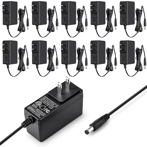 Image of Copkim 10 Pcs 12V Power Supply 12V DC 24W LED Light Adapter Switching Led Power Supply AC120V to DC12V Transformer with 5.5 /2.1 mm Female Barrel Connector for Strip Light (1A)