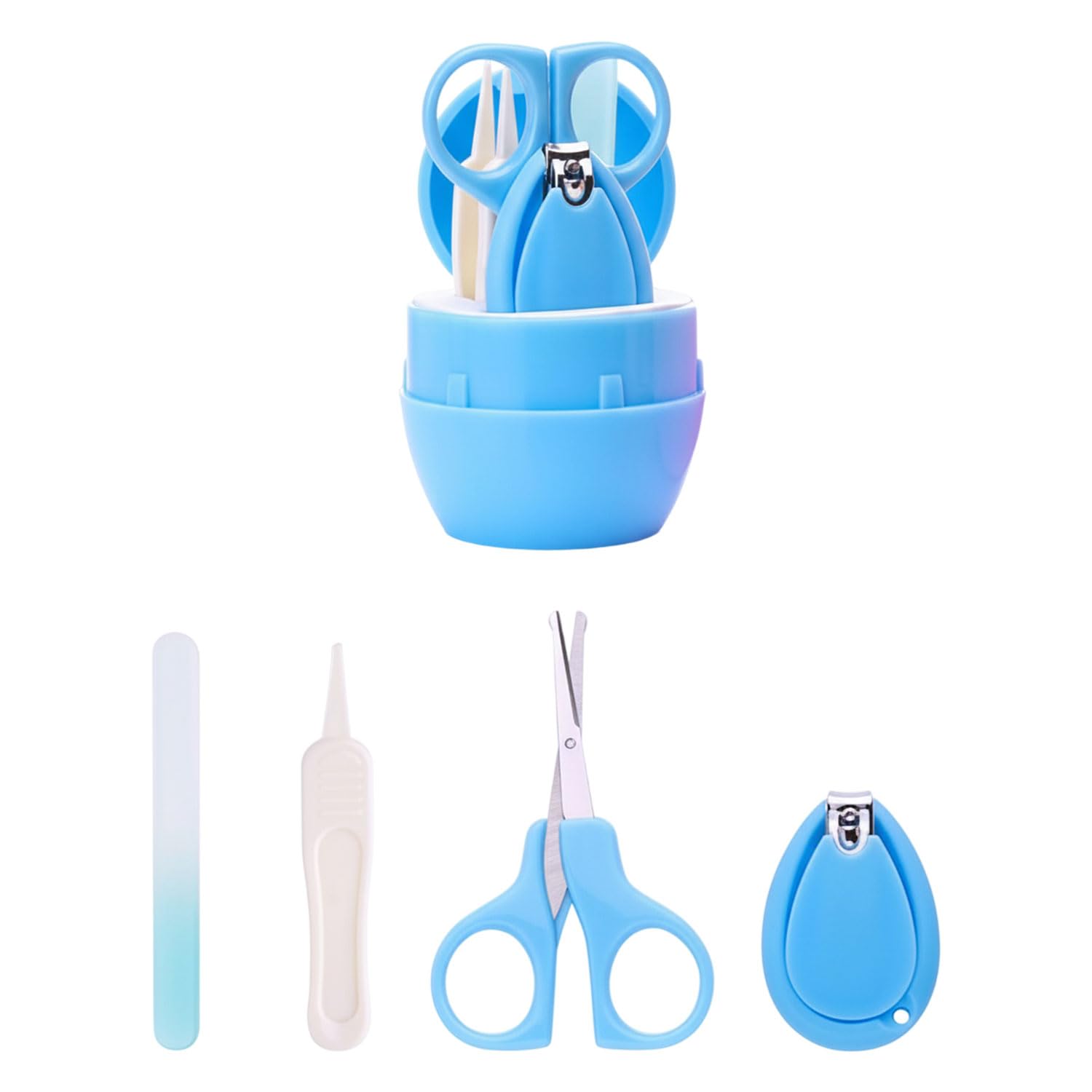 SYGA Baby, Infant and Toddler Grooming Kit with Scissors - Unique Baby Shower Gift for Girls and Boys (Blue)