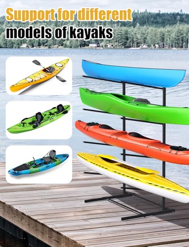 sogiv Freestanding Kayak Storage Rack, Metal Kayak Racks, Heavy Duty Kayak Holder, Freestanding Kayak Stand, Canoe Rack for Garage & Outdoor Storage, for Kayaks, Canoes, Surfboard & Paddleboard - image 5