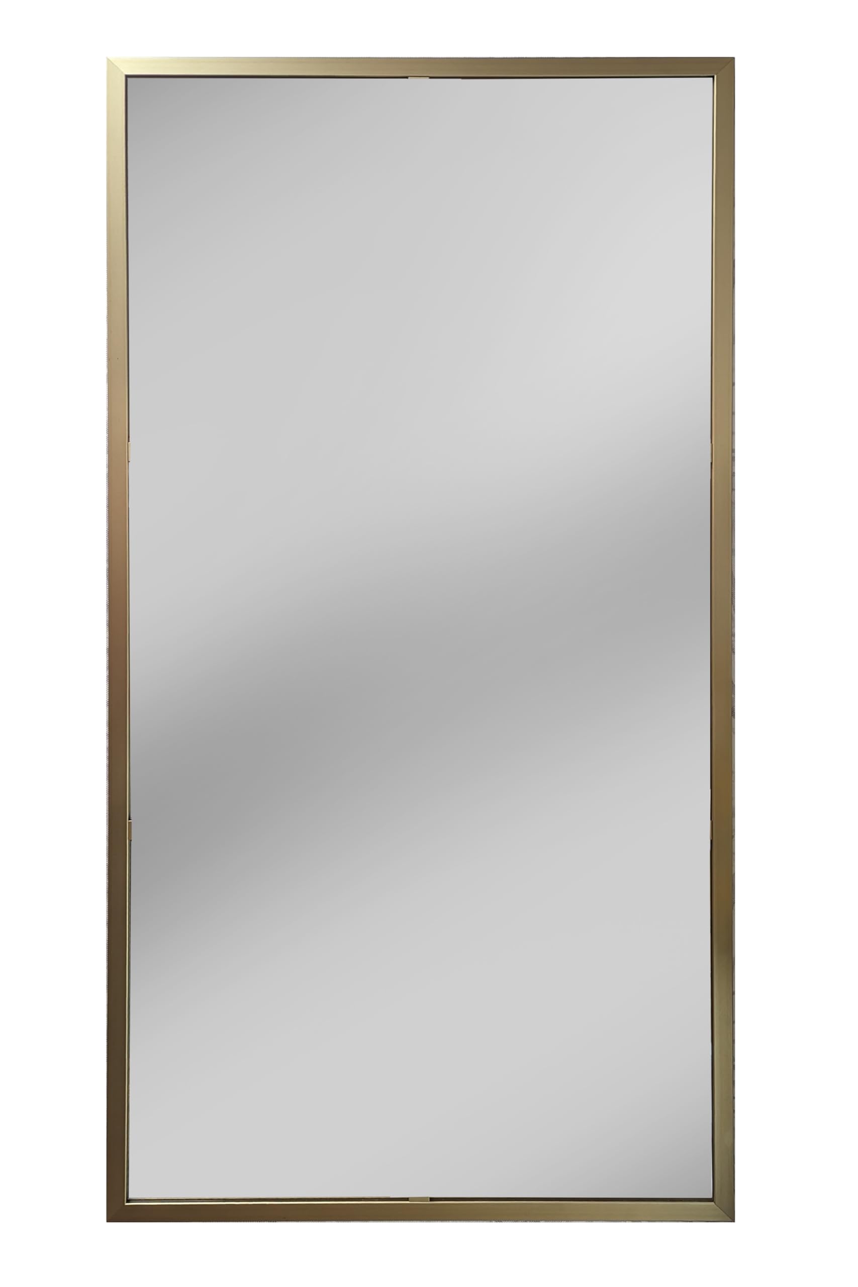 THEROSE Espejo Vestidor, Espejo Industrial, Aluminio, Espejo Probador, 120 x 60 cm, Espejo Pared, Espejo probador (Oro)