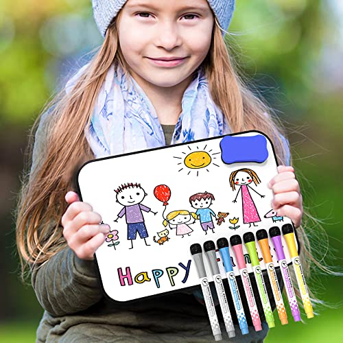 Nicpro Dry Erase Whiteboard A3, Magnetic Double Sided 12 x 16 White Board with Black Border, Including 8 Water-Based Pens and 1 Eraser for Kid Writing & Drawing, Student School, Cl image 8
