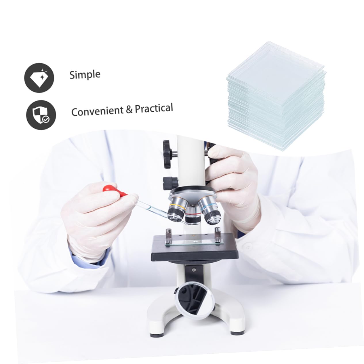 ULTECHNOVO 2500pièces Lames De Microscope Carrées Avec Verres De Couverture Pour Utilisation Laboratoire Et Éducation Robuste Et Fiable