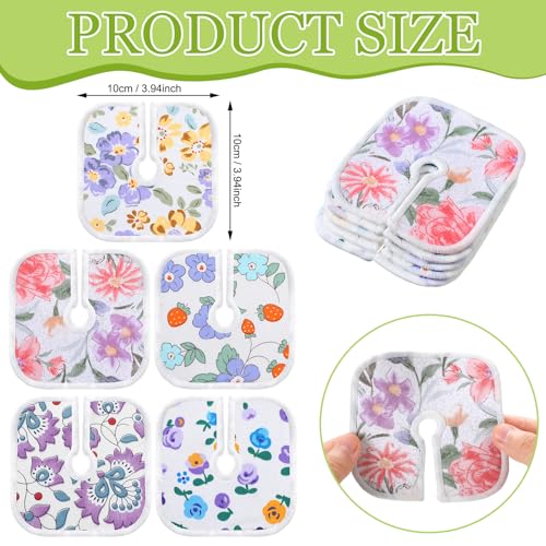 20 pcs 4 x 4 inches reusable trach acc tracheostomy supplies dressing pads absorbent soft tracheo cover drain split sponges for wound careflower pattern
