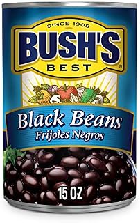 BUSH'S BEST Black Beans, 15 Ounce Can (Pack of 12), Black Beans Canned