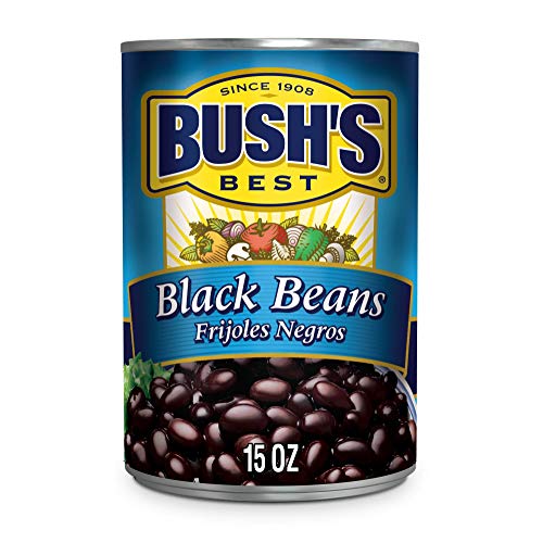 BUSH'S BEST Black Beans, 15 Ounce Can (Pack of 12), Black Beans Canned