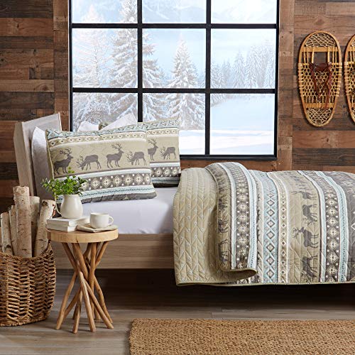 Great Bay Home 3-Piece Reversible Rustic Lodge Bedspread Quilt With 2 Shams. All-Season Quilt Set. (Full/Queen, Yosemite) #TOP1