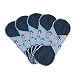 Women Bamboo Washable 8 - 11 Inch 3 Sizes Menstrual Reusable Cloth Sanitary Pads,5 Pack, Breathable