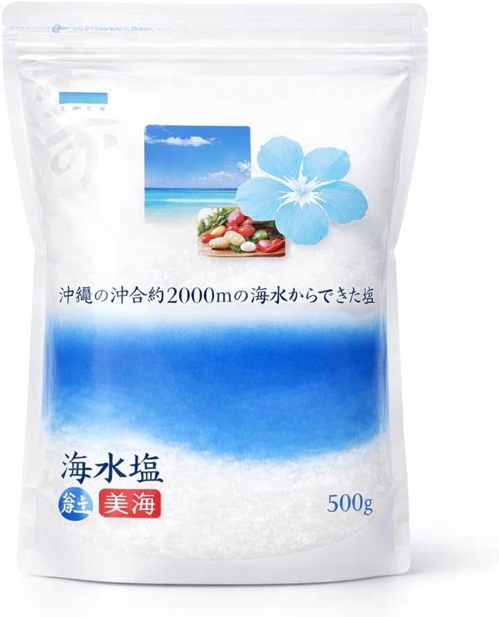 Okinawa Sea Salt โ Premium Natural Sea Salt Made from Pure Seawater 2000m Off Itoman โ Subtly Sweet, Mineral-Rich, All-Purpose Salt โ Ideal for Japanese, Western & Chinese Cooking โ 500g