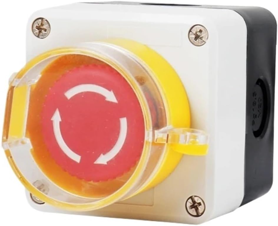 DIY 1PCS 5A Elevator Power Start Push Button Switch Control Box Emergency Stop IP65 Waterproof Indicator Light(G)