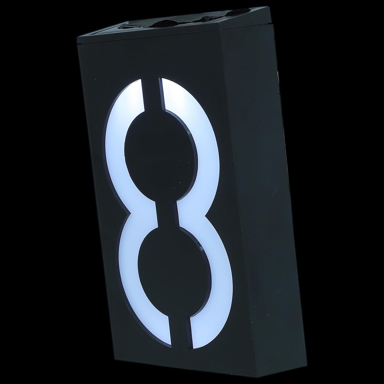 Solar House Number Sign with LED Light, Waterproof Solar Address Plaque for Outdoor Yard and Front Door, Solar-powered Illuminated Home Doorplate for Outdoor Wall