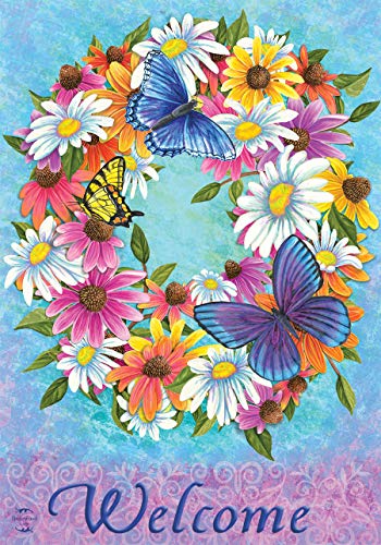 Briarwood Lane Butterfly Wreath Spring House Flag Welcome Floral 28" X 40" #TOP1